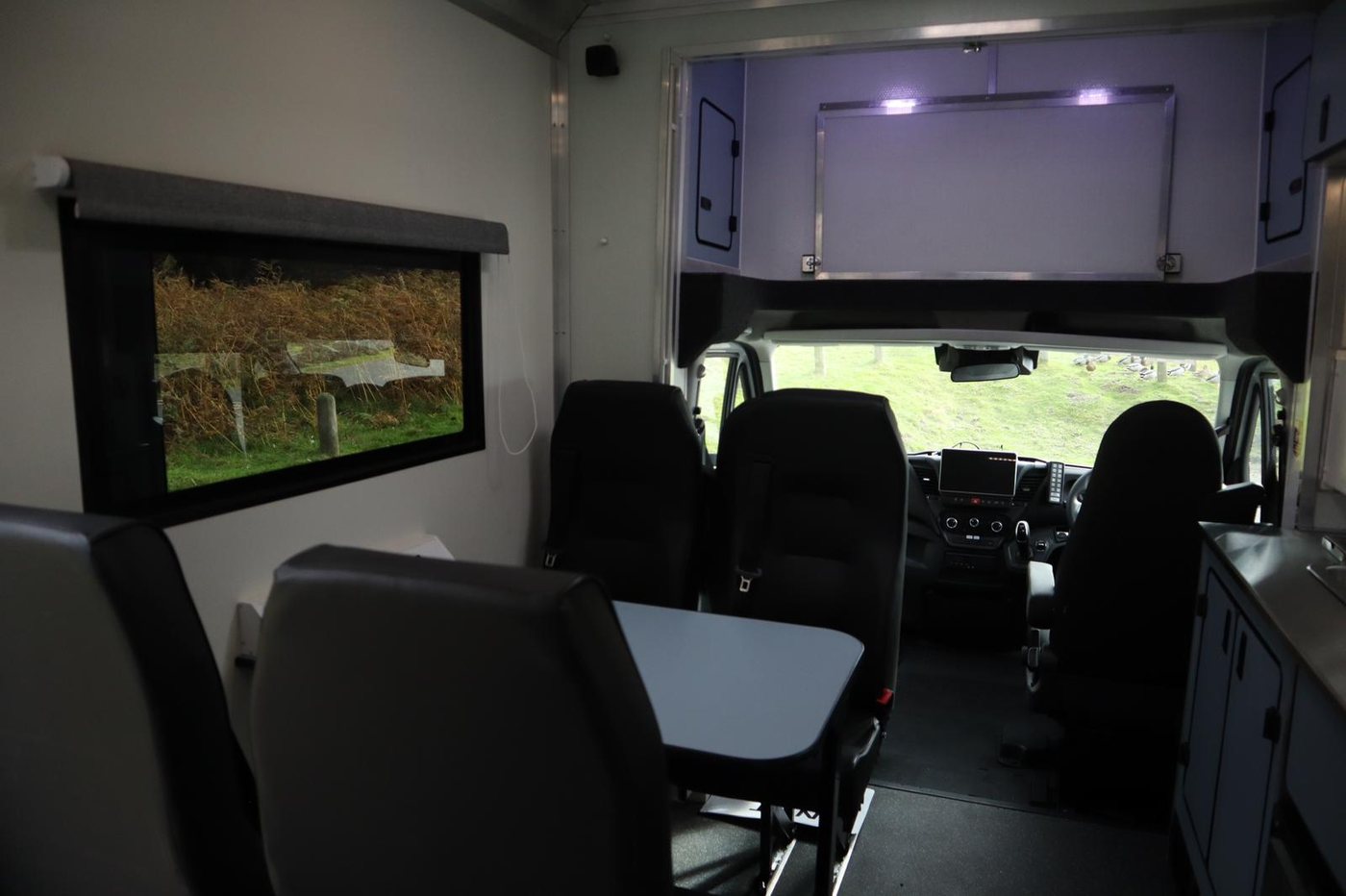 Dive unit cab and seating area