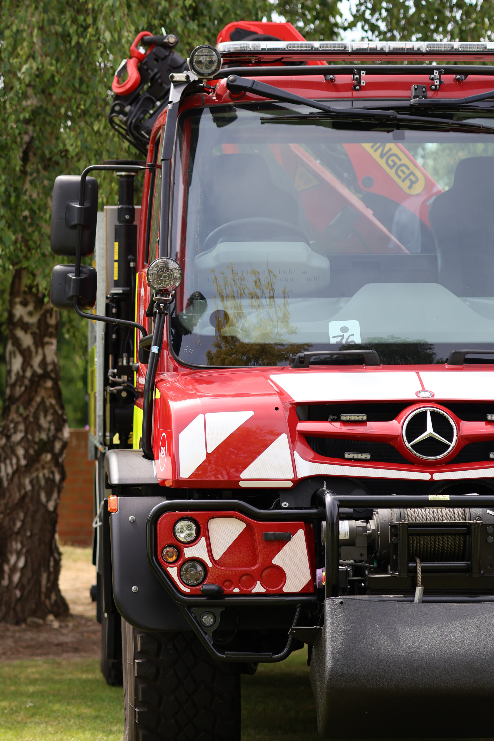Kent Fire and Rescue Unimog, front view