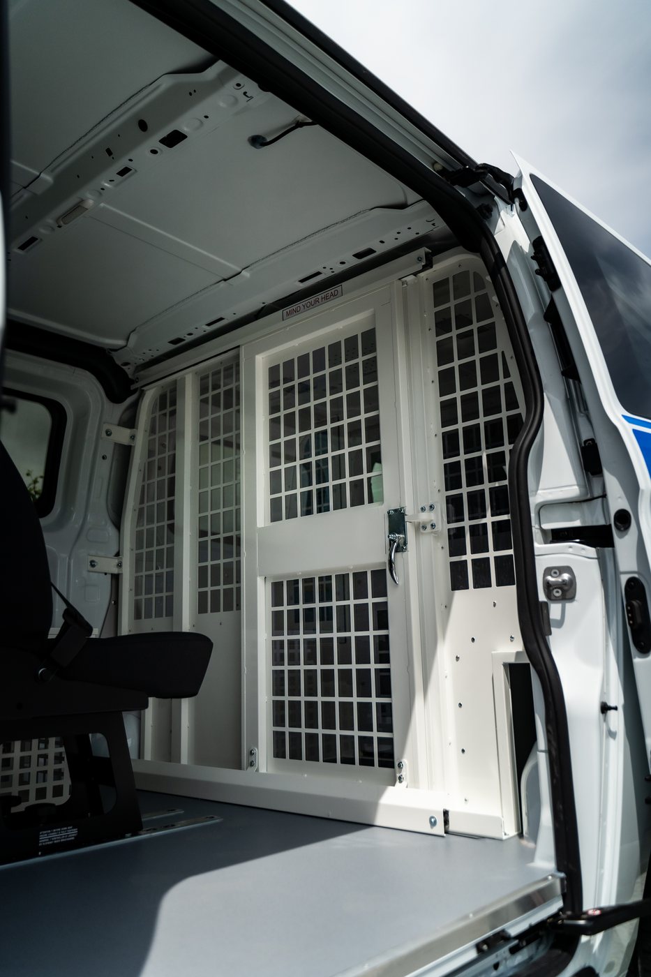 Cell unit interior, side door open