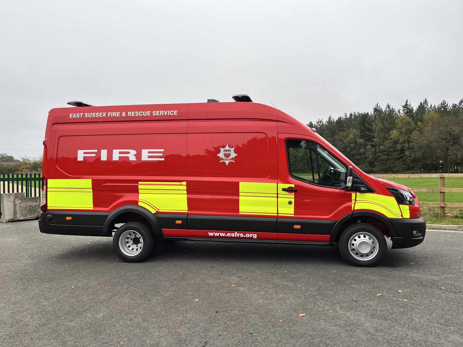 East Sussex Fire and Rescue Service van, side view