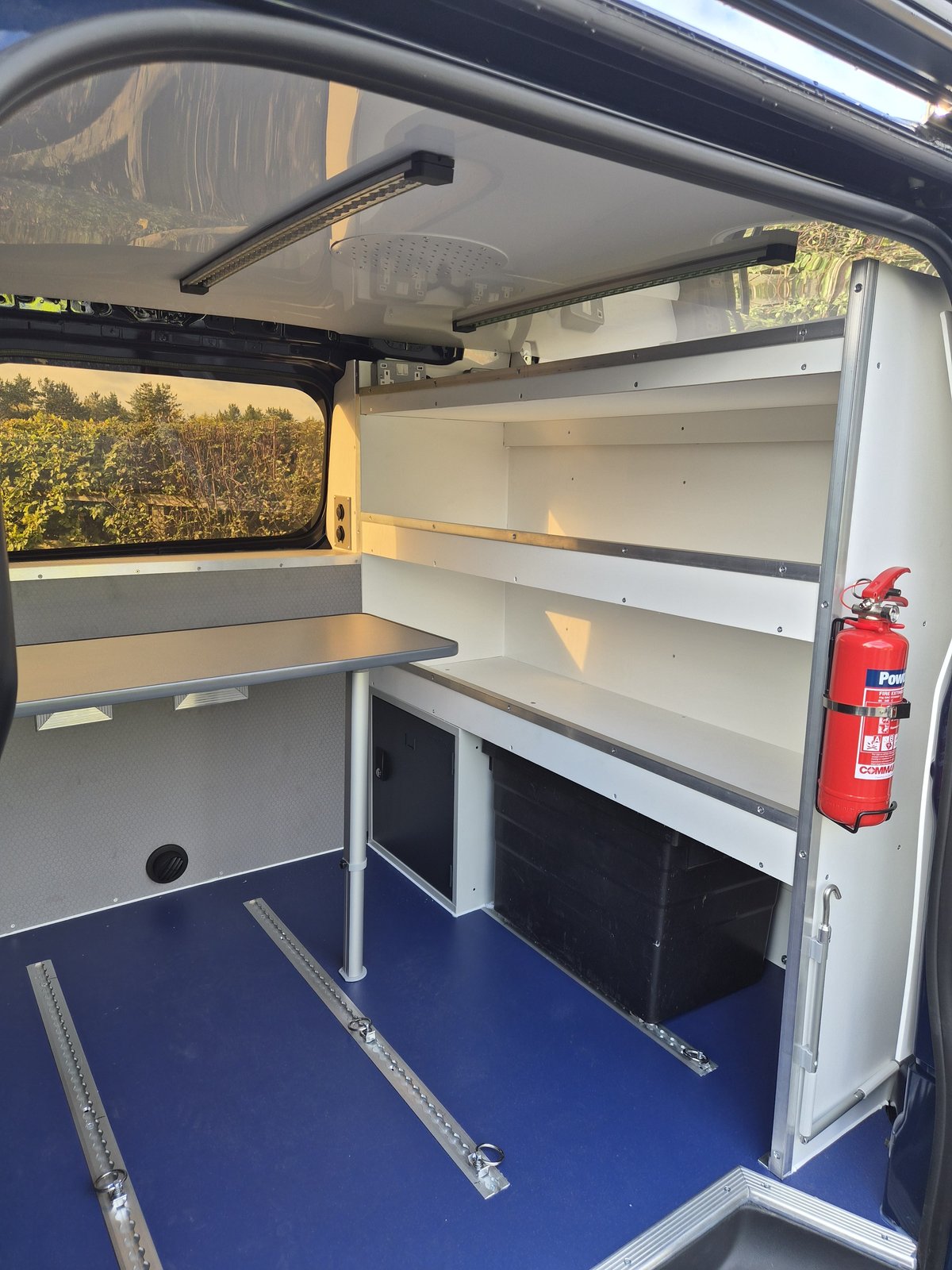 Police Examiner van interior, shelving and worktop