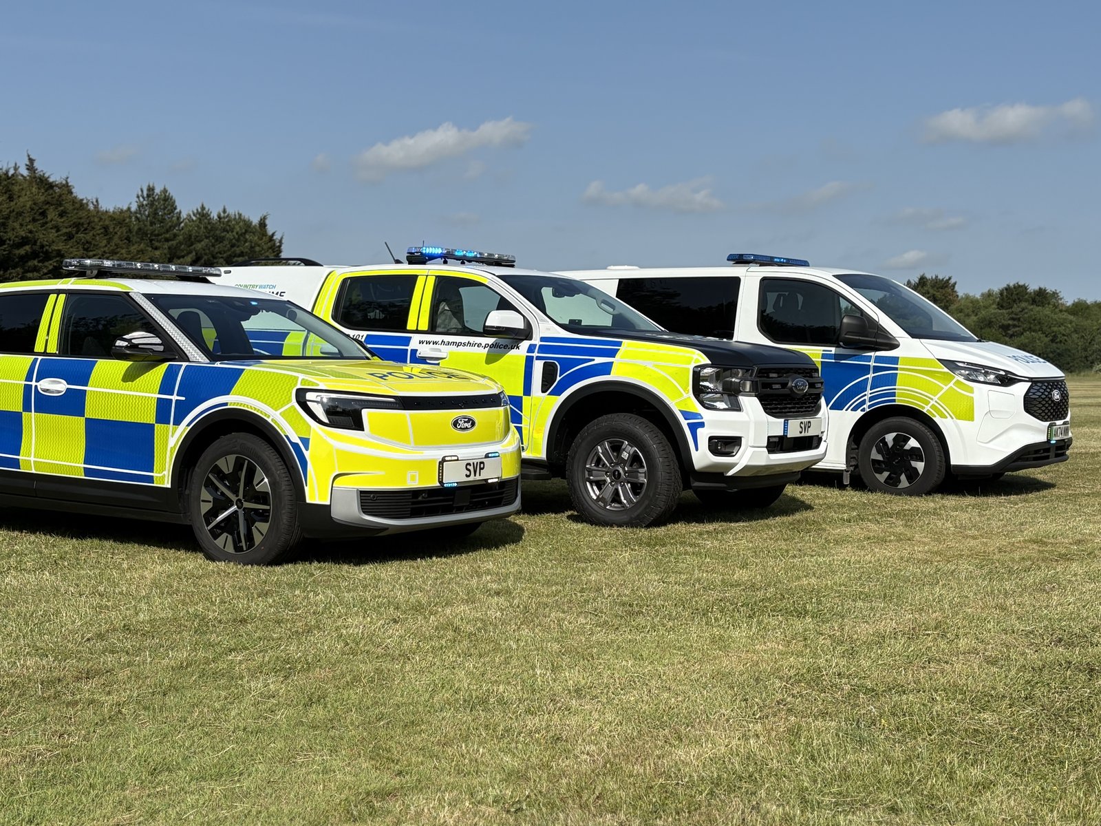 Hampshire Police fleet including Ford Explorers, side view
