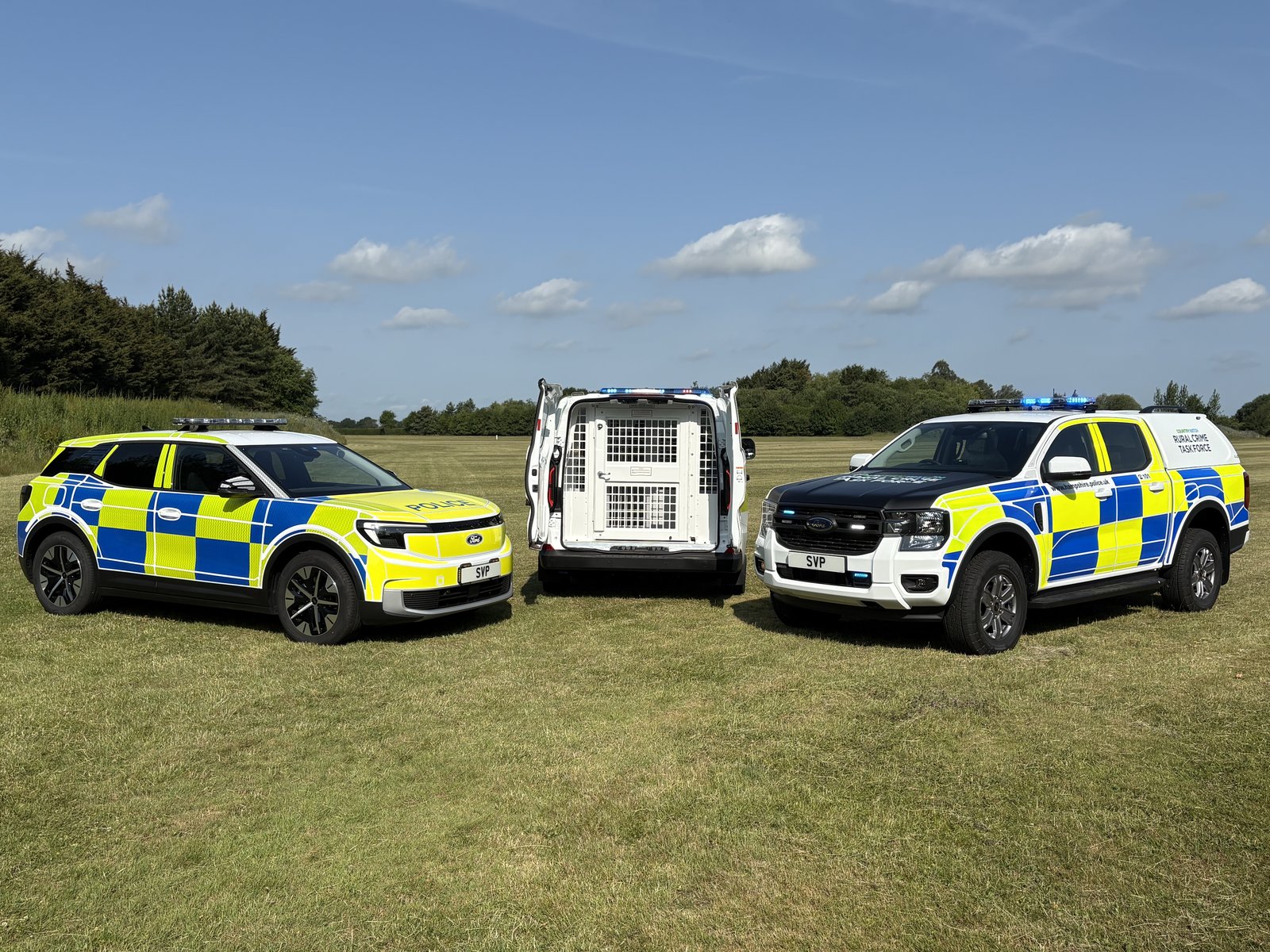 Rural Crime Task Force fleet, cell van with rear doors open