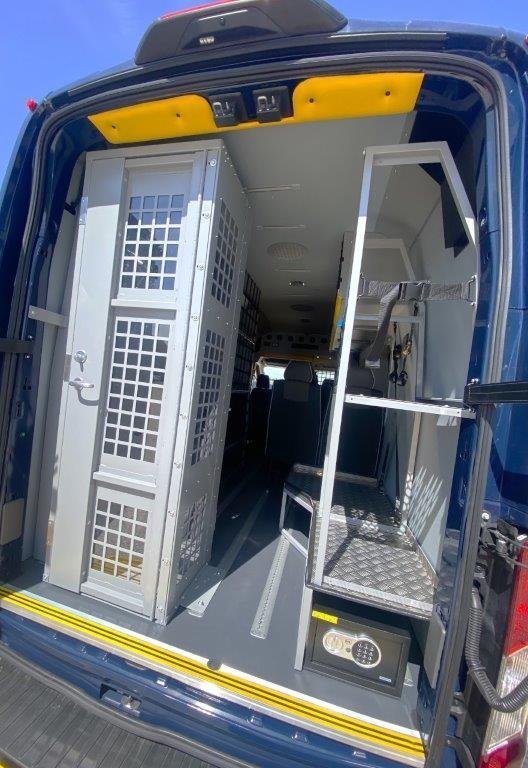 Heddlu Police PSU conversion, rear doors open showing cage