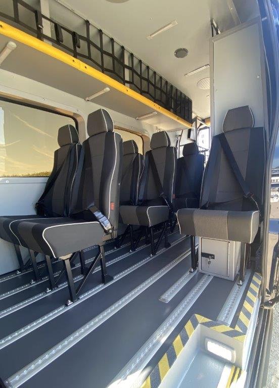 Heddlu Police PSU conversion interior, seating layout