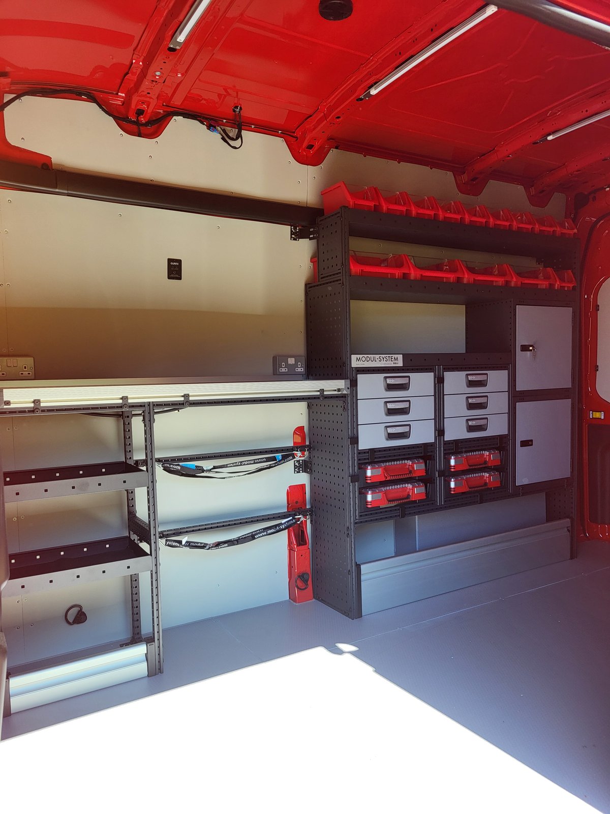 Fire service van interior, racking and storage fit-out