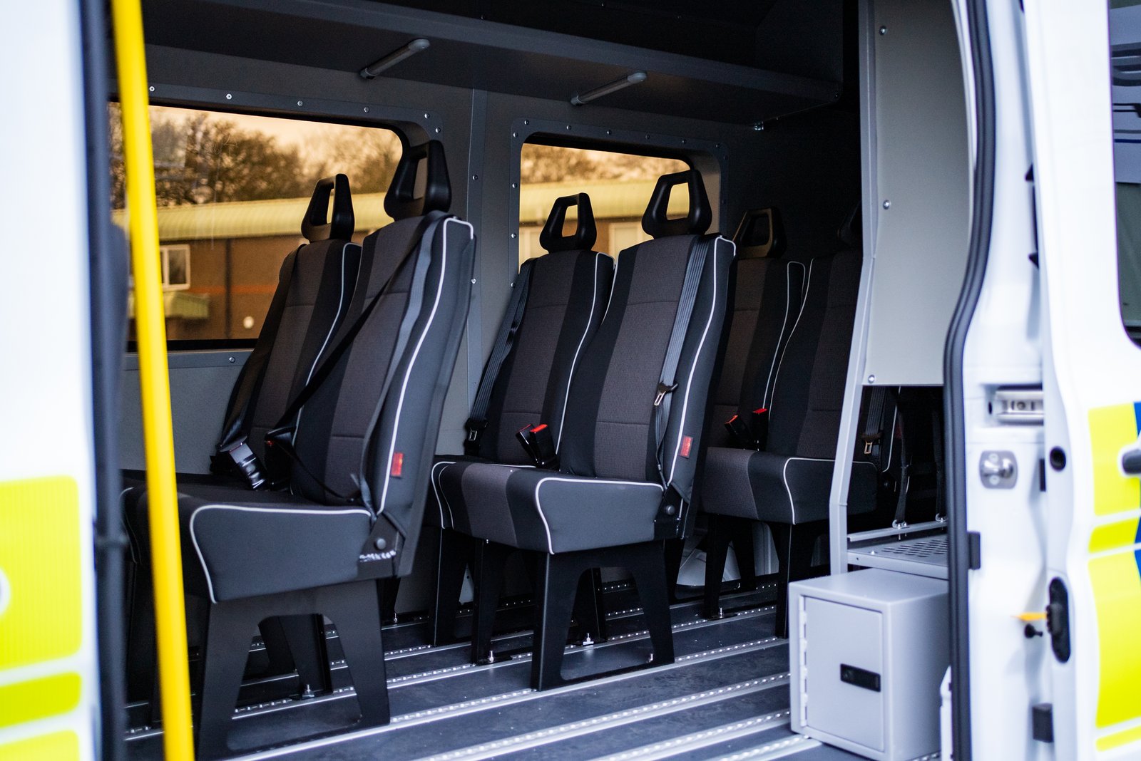 PSU conversion interior, forward-facing seating