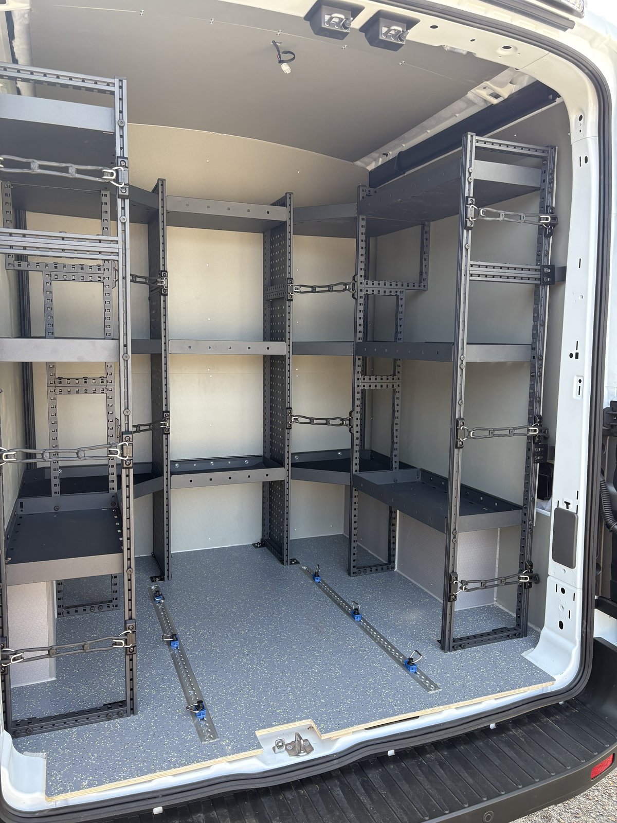Search van interior, racking detail